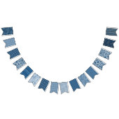 Klassieke blauwe boho-bloempatronen | Mooi Vlaggetjes (Alle)