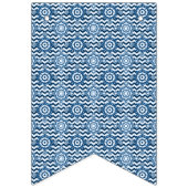 Klassieke blauwe boho-bloempatronen | Mooi Vlaggetjes (Tweede vlag)