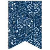 Klassieke blauwe boho-bloempatronen | Mooi Vlaggetjes (Eerste vlag)