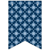 Klassieke blauwe boho-bloempatronen | Mooi Vlaggetjes (Derde vlag)