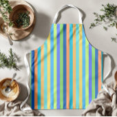 Klassieke blauwe en Oranje regenboogstrips Schort