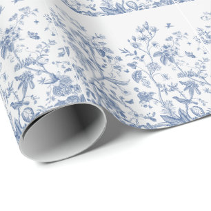 Klassieke Blauwe en Witte Chinoiserie Cadeaupapier