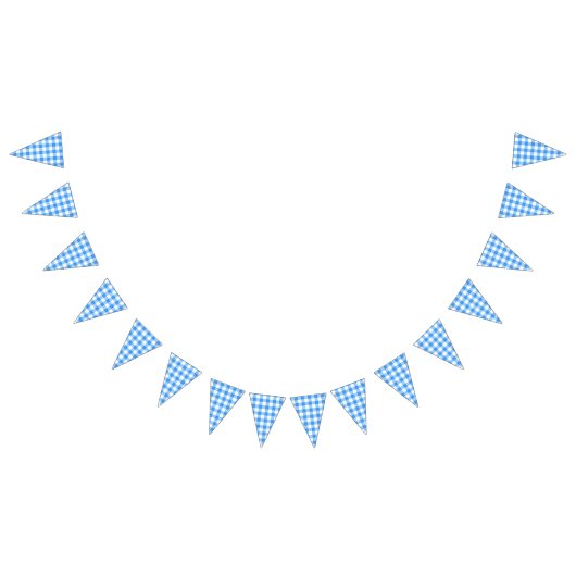 Klassieke Blauwe en Witte Gingham Partij Vlaggetjes (Alle)