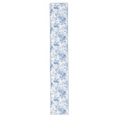 Klassieke blauwe Franse Toile-rozen bloemtafel run Lange Tafelloper (Voorkant)