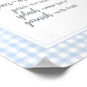 Klassieke Blauwe Gingham Moeder Osa Bar Poster (Hoek)