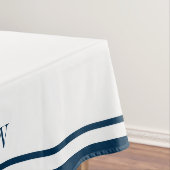 Klassieke blauwe rand monogram tafelkleed (Voorbeeld)