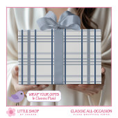 Klassieke blauwe schaal cadeaupapier