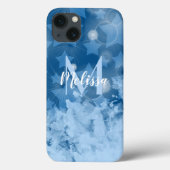 Klassieke blauwe sterren patroon Moderne monogram  Case-Mate iPhone Case (Achterkant)