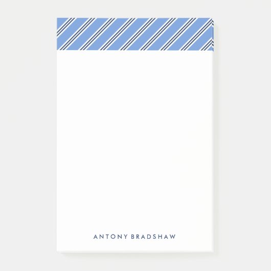 Klassieke blauwe strepen post-it® notes (Voorkant)