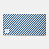 Klassieke blauwe stripesemonogram bureaumat (Voorkant)