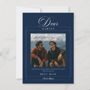 Klassieke Blauwe Trouw Uitnodigingskaart voor de G Kaart