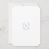 Klassieke Blauwe Trouw Wapen Save The Date Uitnodi Kaart (Achterkant)