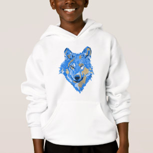Klassieke blauwe waterverf splatten wolf