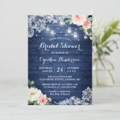 Klassieke blauwe weckpotlampjes bloemenschouw brui kaart (Staand voorkant)