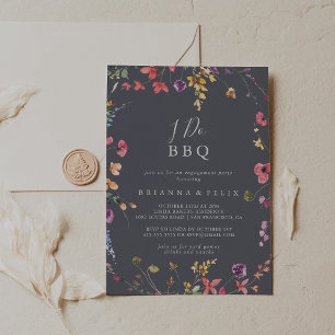 Klassieke Blauwe Wild I Do BBQ Engagement Party Kaart