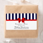 Klassieke blauwe witte streep rood H Wijnflesetike Etiket (Insitu)