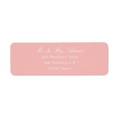 Klassieke blindroze voorgespiegeld retourlabel etiket (Voorkant)