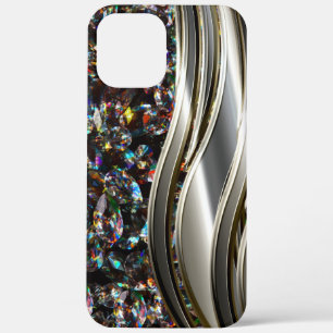 Klassieke Bling Diamanten Juwelen Metaalachtig iPhone 12 Pro Max Hoesje