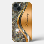 Klassieke Bling Monogram Glitzy Case-Mate iPhone Case (Achterkant)
