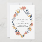 Klassieke Bloemen Bloeiende Bloemen Huwelijksuitno Kaart (Voorkant)