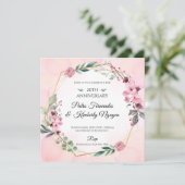 Klassieke Bloemen Bruiloft Uitnodiging (Staand voorkant)