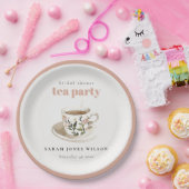 Klassieke bloemige theekop bruidsshower theepartij papieren bordje (Feest)