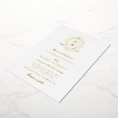 Klassieke Bloemkam Elegante Huwelijksuitnodiging Folie Uitnodiging (Gedraaid)