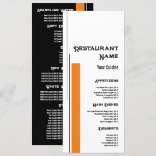Klassieke Blok Kleur, Restaurant Slimline Menu