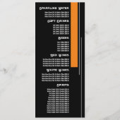 Klassieke blokkleur, restaurant slank menu (Achterkant)