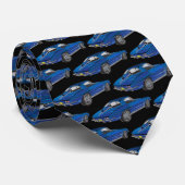 Klassieke Blue Corvette Design Necktie Stropdas (Opgerold)