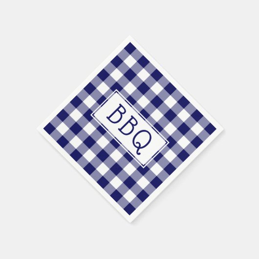 Klassieke Blue en White Gingham Pattern BBQ Party Servet (Hoek)
