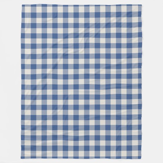 Klassieke Blue Gingham Check Patroon Fleece Deken (Voorkant)