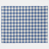Klassieke Blue Gingham Check Patroon Fleece Deken (Voorkant (Horizontaal))