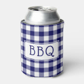 Klassieke Blue White Gingham Pattern BBQ Party Blikjeskoeler (Blikje Voorkant)