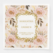 Klassieke Blush Goud Trouwpapier Servetten (Voorkant)