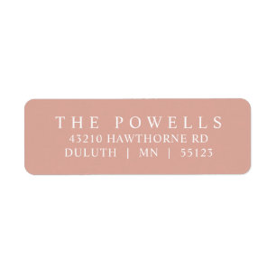 Klassieke Blush Roze Roos Minimalistisch Retouradr Etiket