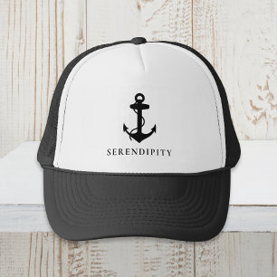 Klassieke Boat Anchor Monogram Zwart Trucker Pet