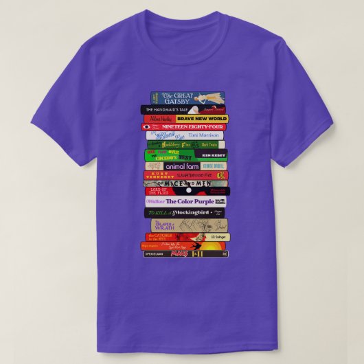 Klassieke boekenstapel t-shirt (Design voorkant)