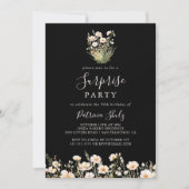 Klassieke Boho Blush Wildflower Black Surprise Par Kaart (Voorkant)