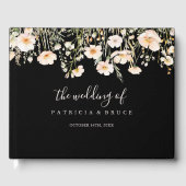 Klassieke Boho Blush Wildflower Black Wedding Gastenboek (Voorkant)