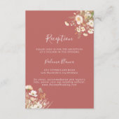 Klassieke Boho Blush Wildflower bruiloft receptie Informatiekaartje (Voorkant)