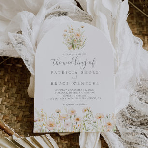 Klassieke Boho Blush Wildflower De bruiloft van Kaart