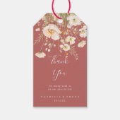 Klassieke Boho Blush Wildflower Wedding Dank u Cadeaulabel (Voorkant)