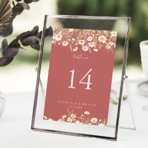 Klassieke Boho Blush Wildflower Wedding Kaart