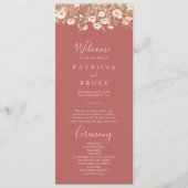 Klassieke Boho Blush Wildflower Wedding Programma (Voorkant)