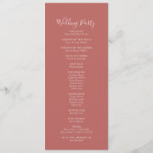 Klassieke Boho Blush Wildflower Wedding Programma (Achterkant)