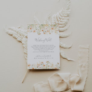 Klassieke Boho Blush Wildflower Wedding Wishing We Informatiekaartje
