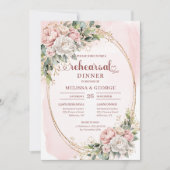 Klassieke Boho Roze Goud Eucalyptus Proefhuwelijks Kaart (Voorkant)