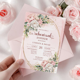 Klassieke Boho Roze Goud Eucalyptus Proefhuwelijks Kaart