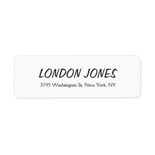 Klassieke bold elegant Plain Professional White Etiket